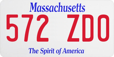 MA license plate 572ZD0