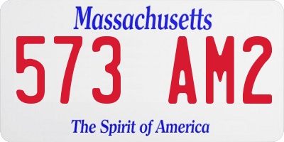 MA license plate 573AM2
