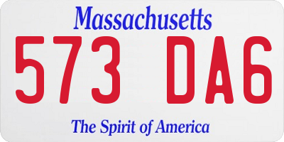 MA license plate 573DA6