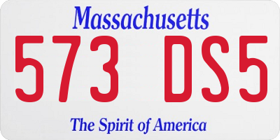 MA license plate 573DS5