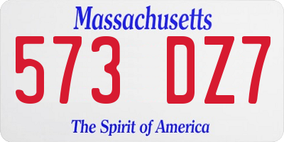 MA license plate 573DZ7