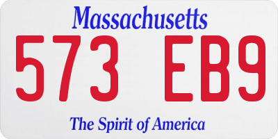 MA license plate 573EB9