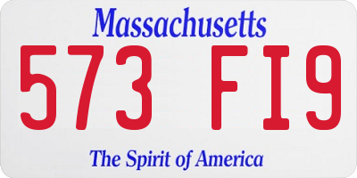 MA license plate 573FI9