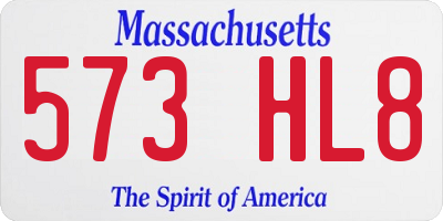 MA license plate 573HL8