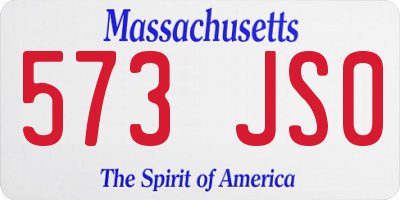 MA license plate 573JS0