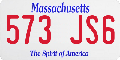 MA license plate 573JS6