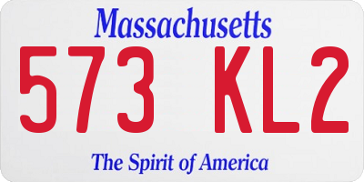 MA license plate 573KL2