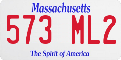 MA license plate 573ML2
