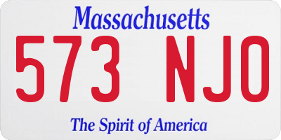 MA license plate 573NJ0