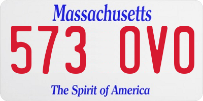 MA license plate 573OV0