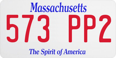MA license plate 573PP2