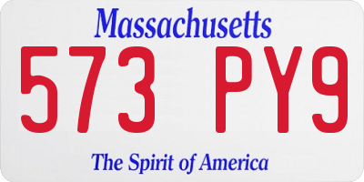 MA license plate 573PY9