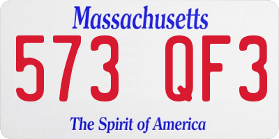 MA license plate 573QF3