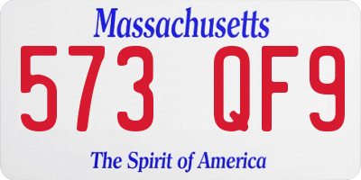 MA license plate 573QF9