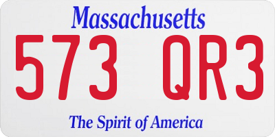MA license plate 573QR3