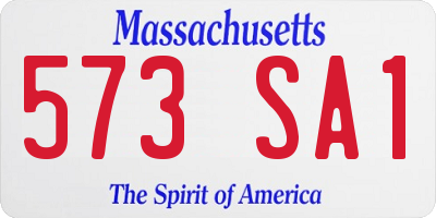 MA license plate 573SA1