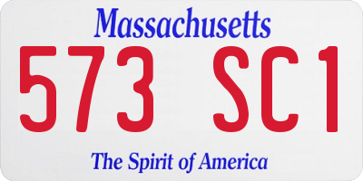 MA license plate 573SC1