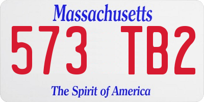 MA license plate 573TB2