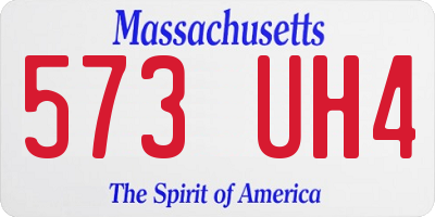 MA license plate 573UH4