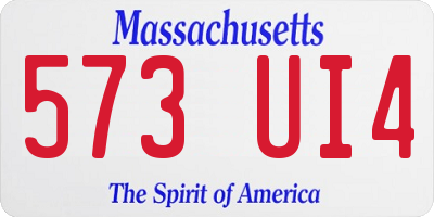 MA license plate 573UI4