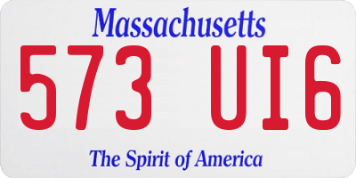 MA license plate 573UI6