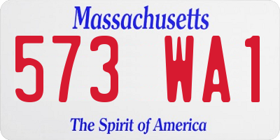 MA license plate 573WA1