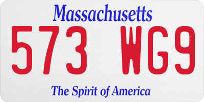 MA license plate 573WG9