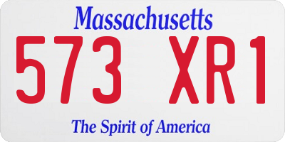 MA license plate 573XR1