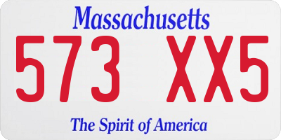 MA license plate 573XX5