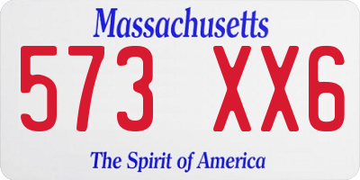MA license plate 573XX6