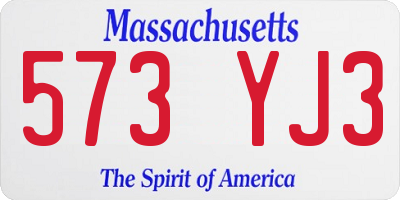 MA license plate 573YJ3