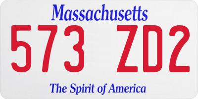 MA license plate 573ZD2
