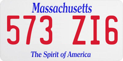 MA license plate 573ZI6