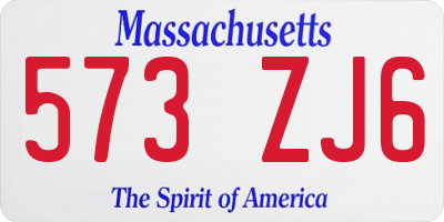 MA license plate 573ZJ6
