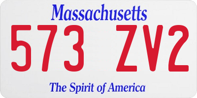 MA license plate 573ZV2