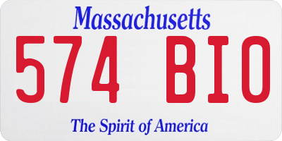 MA license plate 574BI0