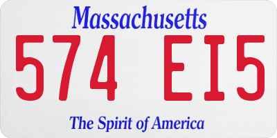 MA license plate 574EI5