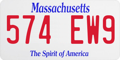 MA license plate 574EW9