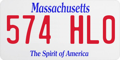 MA license plate 574HL0
