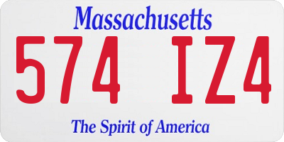 MA license plate 574IZ4