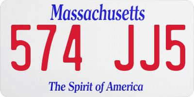MA license plate 574JJ5