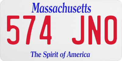 MA license plate 574JN0