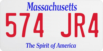 MA license plate 574JR4