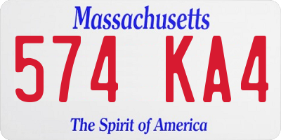 MA license plate 574KA4