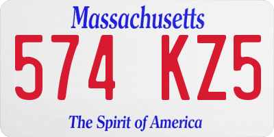 MA license plate 574KZ5