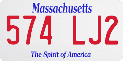 MA license plate 574LJ2