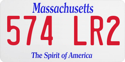 MA license plate 574LR2