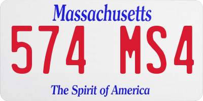 MA license plate 574MS4