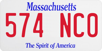 MA license plate 574NC0