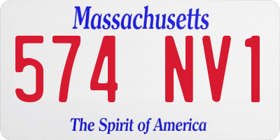 MA license plate 574NV1